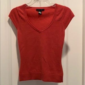 LAUNDRY Short Sleeve Cashmere Pink Sweater